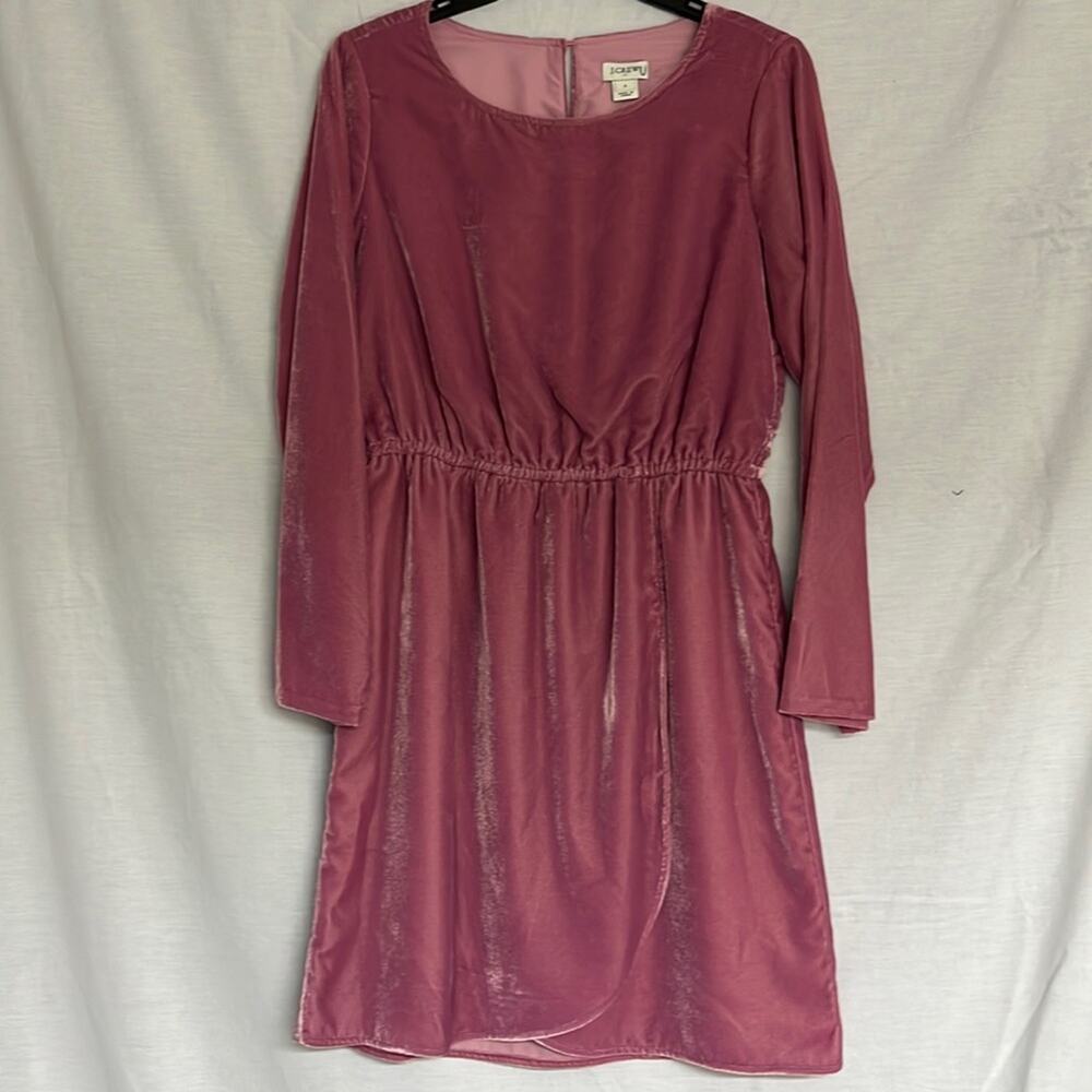 J. Crew Velvet Wrap Dress in Pink Size 2